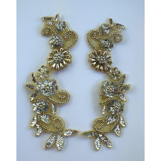 P - 036 Silver and gold flower spray - Aleemahs