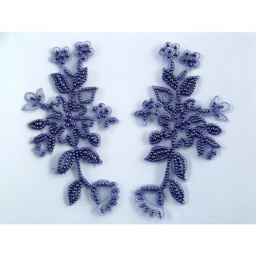 P - 038 Bead applique, Metallic Lilac - Aleemahs