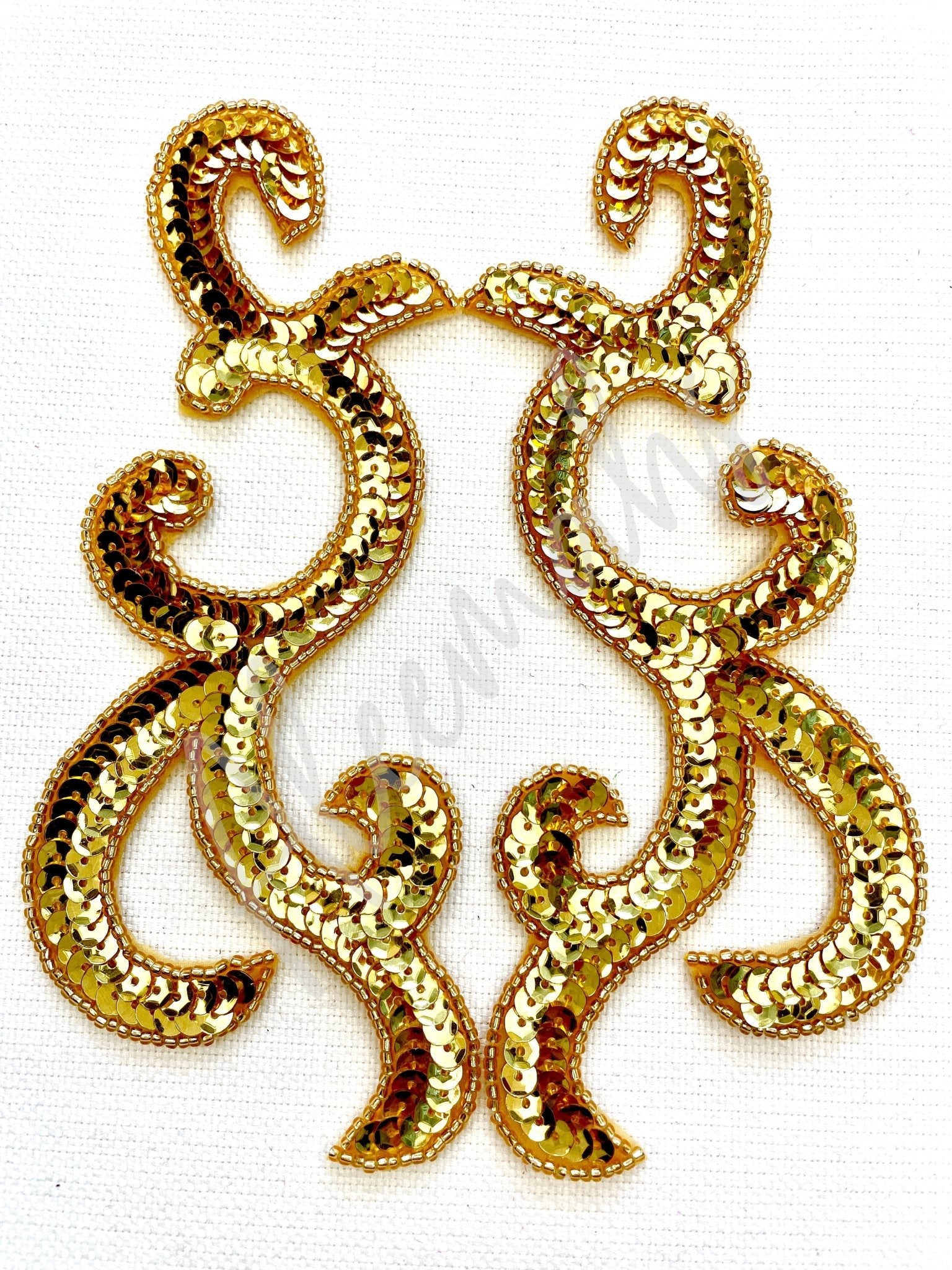 P - 044 Gold sequin and bead pair - Aleemahs
