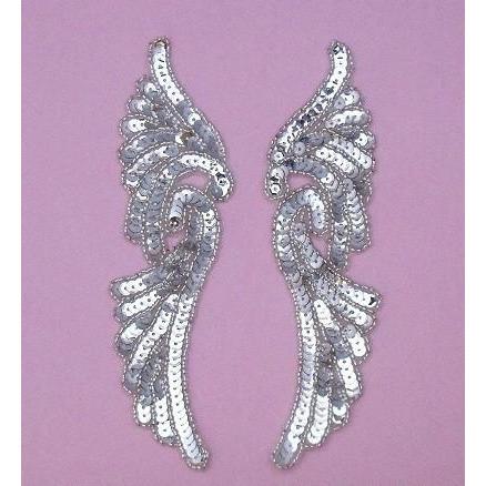 P-045 Silver sequin and bead pair.