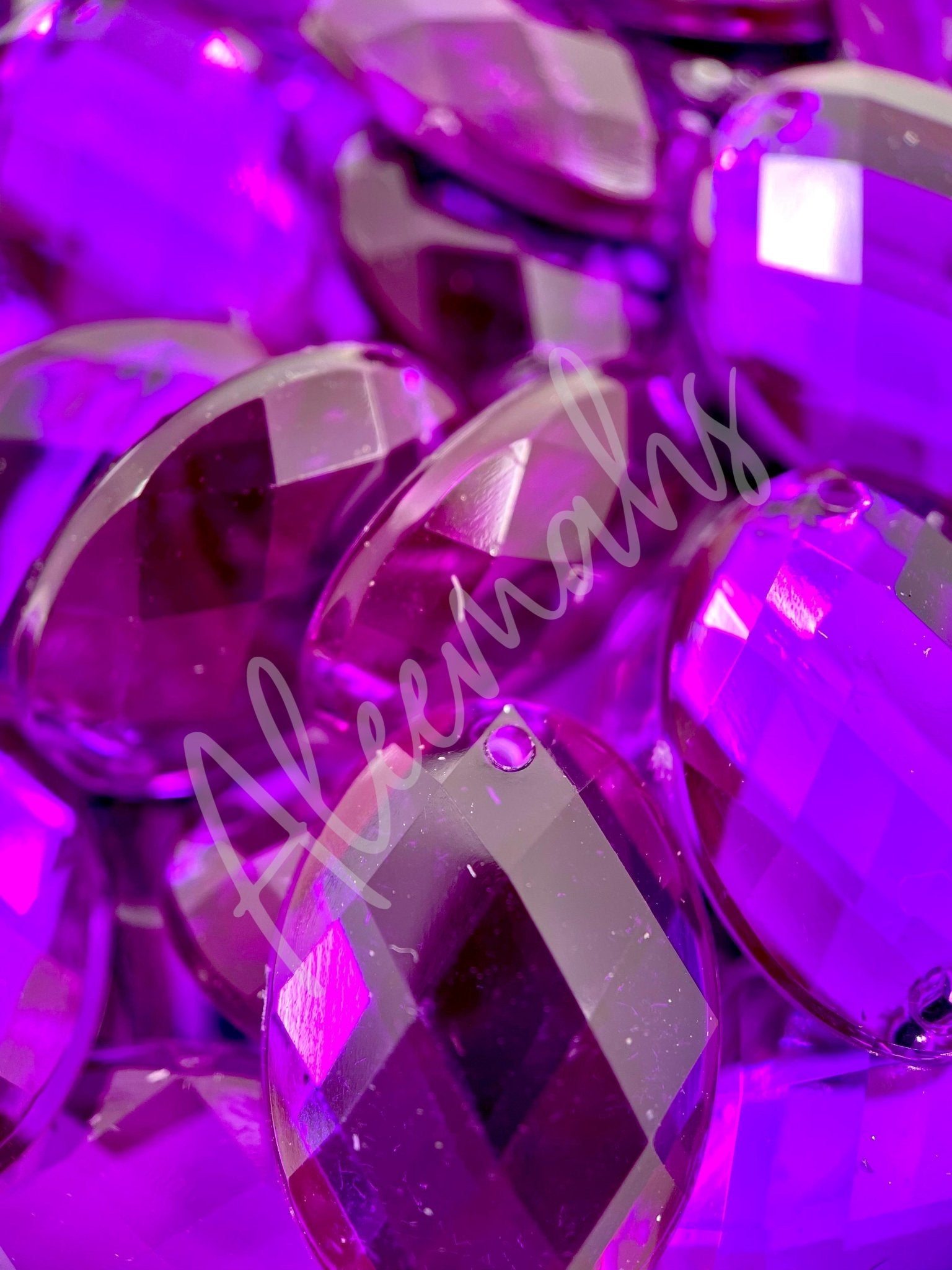 Purple Oval Acrylic Jewel - Aleemahs