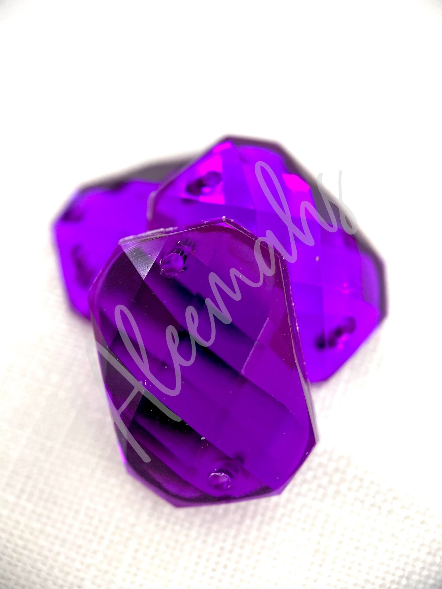 Purple Rectangle Acrylic Jewel - Aleemahs