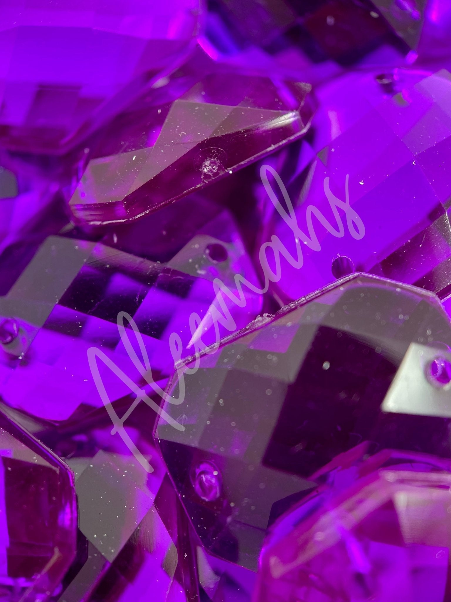 Purple Rectangle Acrylic Jewel - Aleemahs