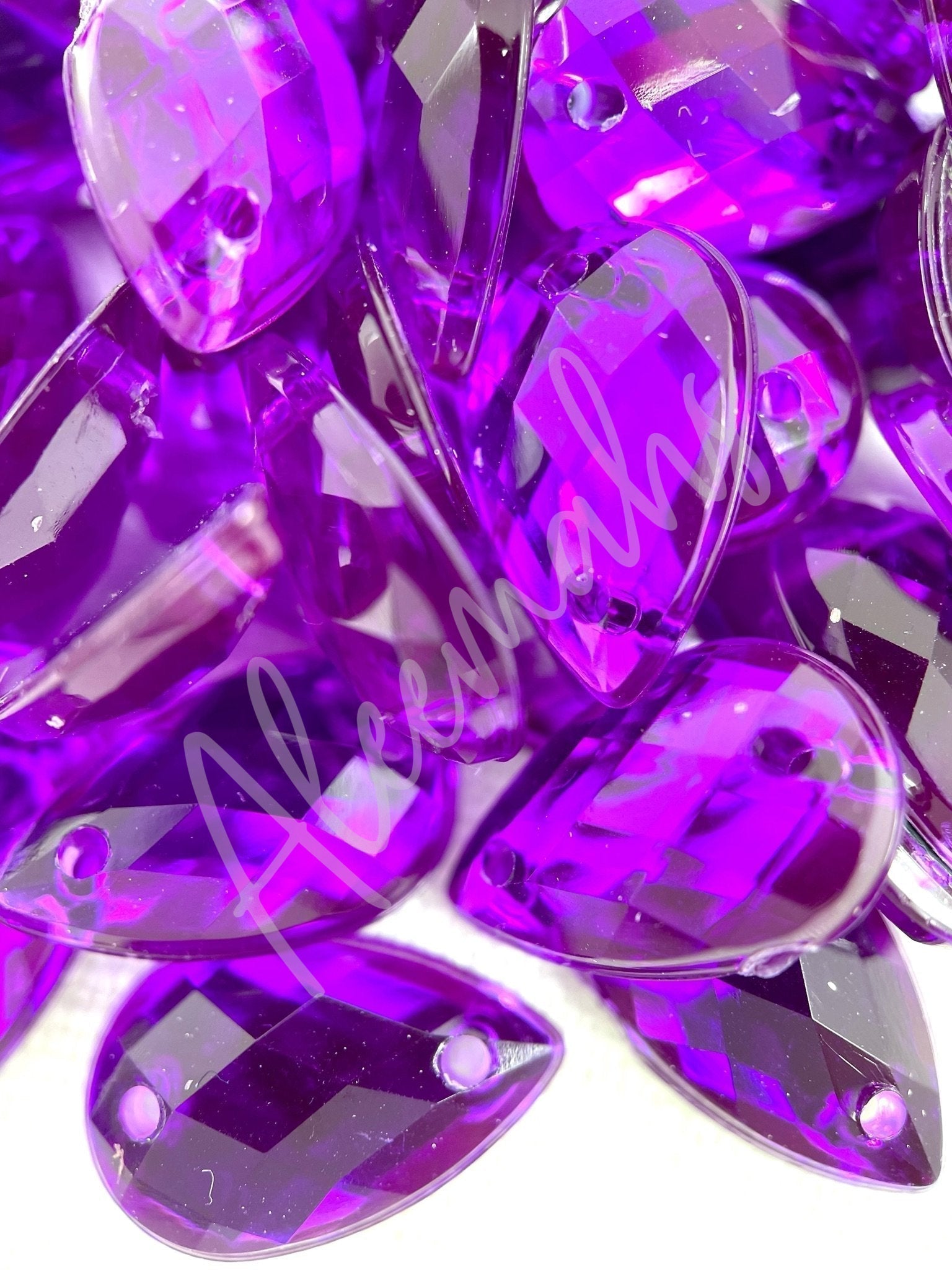 Purple Teardrop Acrylic Jewel - Aleemahs