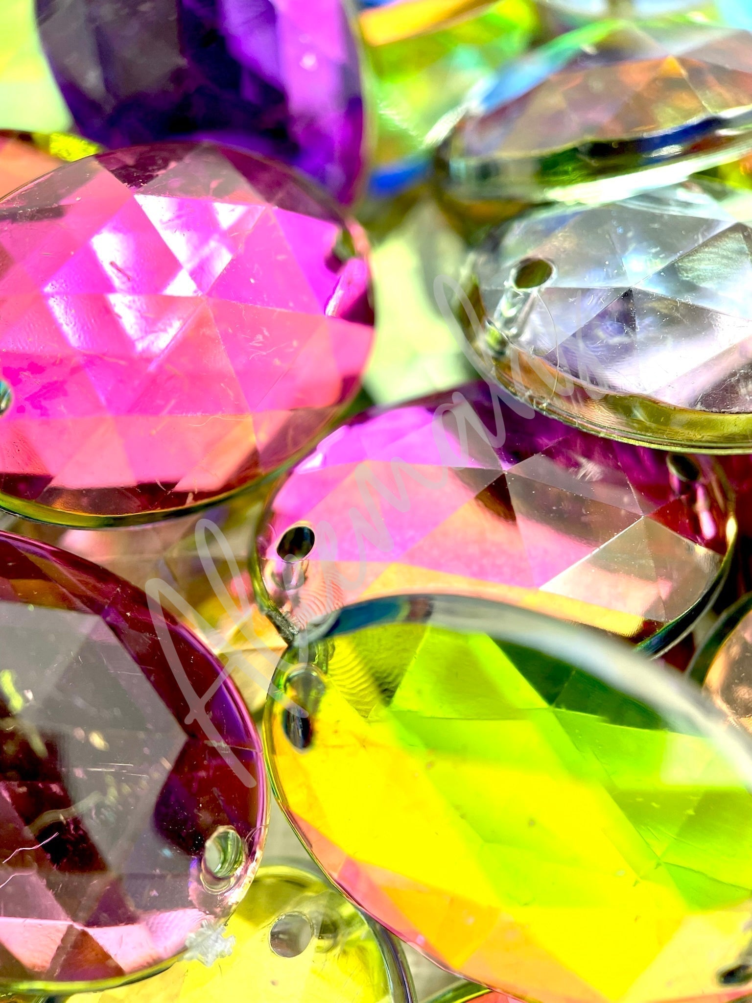 Rainbow Oval Acrylic Jewel - Aleemahs