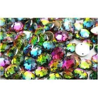 Rainbow Round Acrylic Jewel - Aleemahs