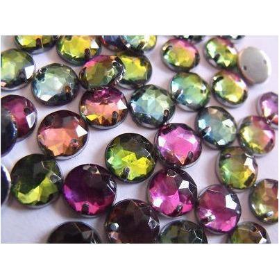 Rainbow Round Acrylic Jewel - Aleemahs