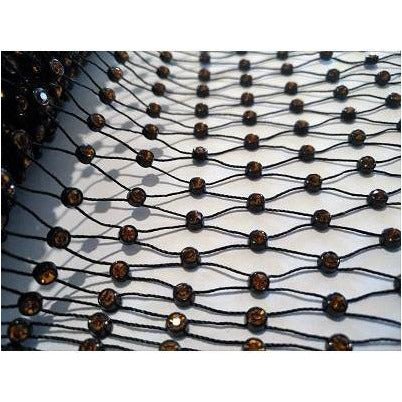 RM - 005 Black mesh with topaz rhinestones - Aleemahs