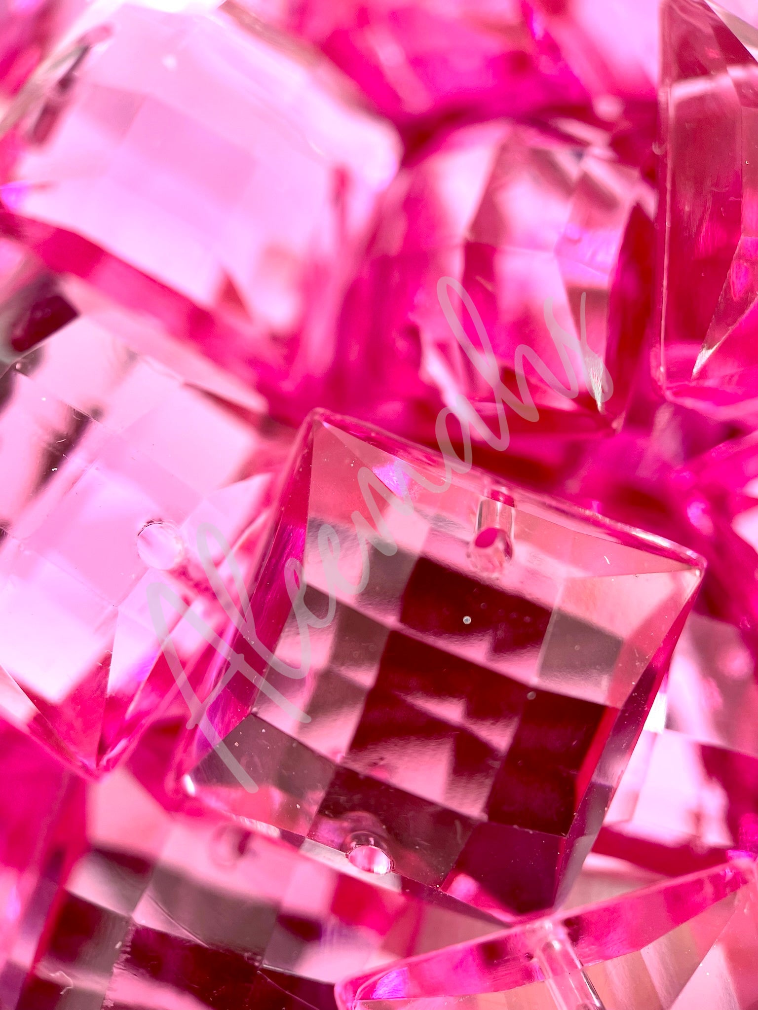 Rose Square Acrylic Jewel - Aleemahs