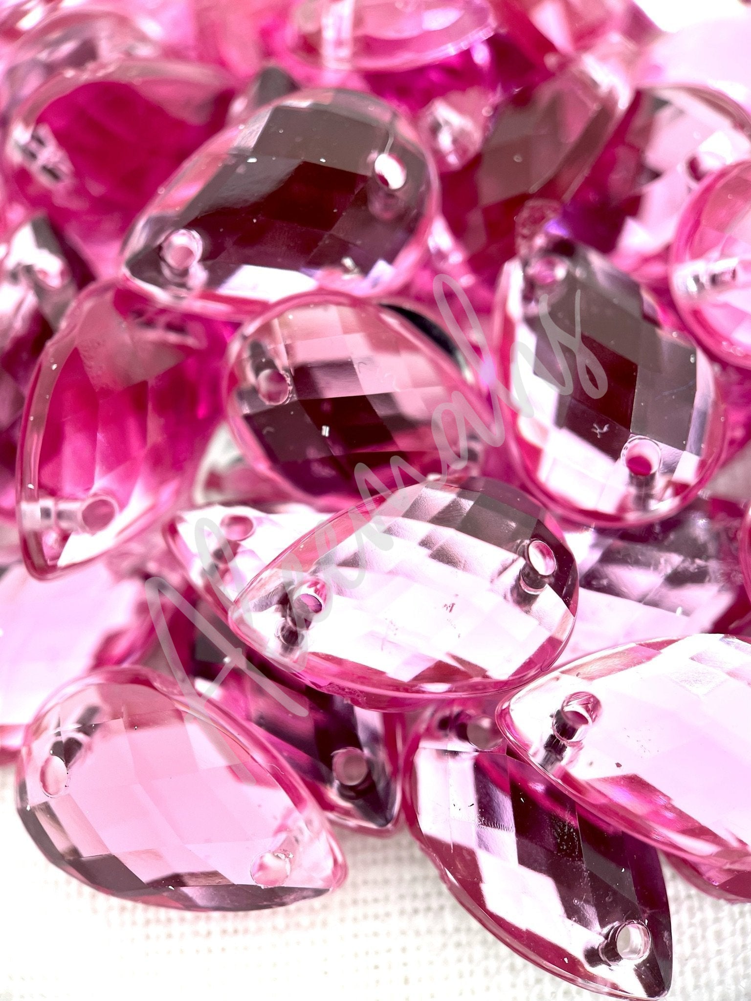 Rose Teardrop Acrylic Jewel - Aleemahs