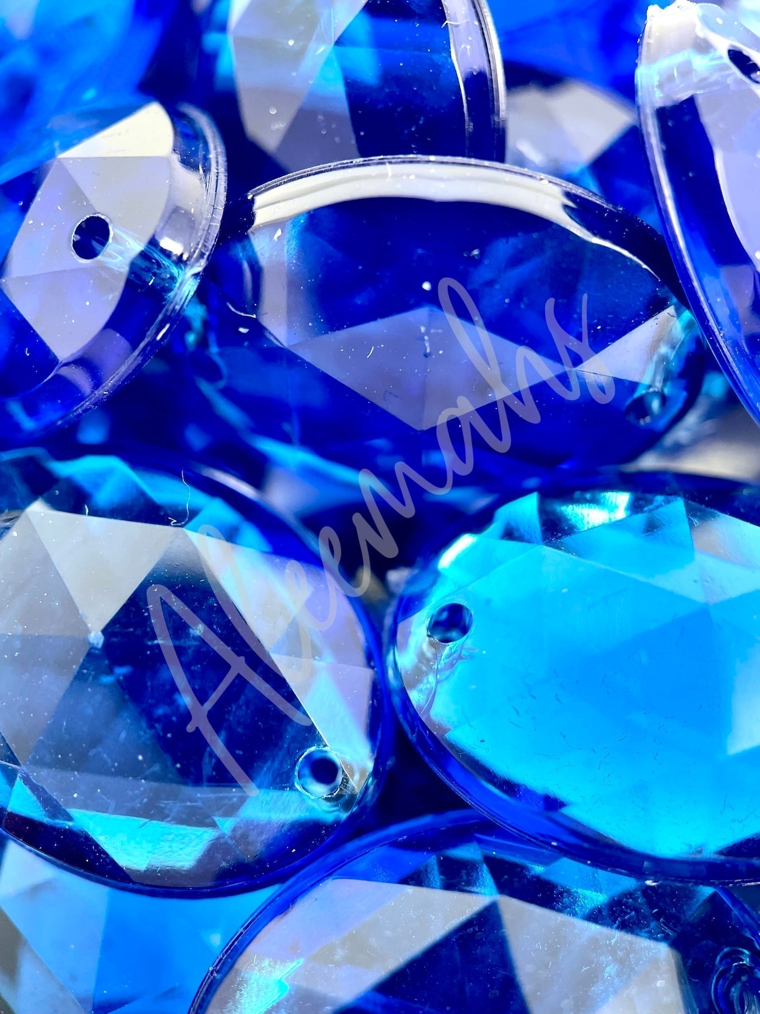 Sapphire Oval Acrylic Jewel - Aleemahs