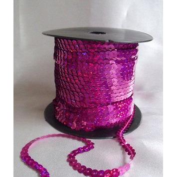 Sequin Strand, flat, 6mm, Fuchsia - Aleemahs