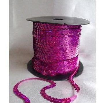 Sequin Strand, flat, 6mm, Fuchsia Laser - Aleemahs