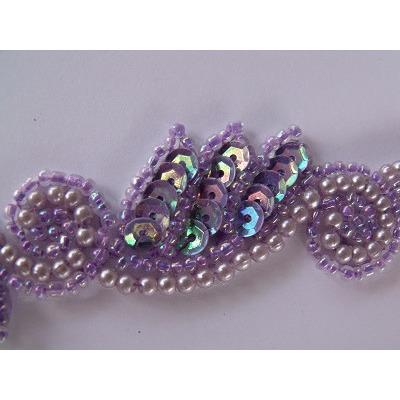 T - 015 Lilac Iris leaf and swirl trim - Aleemahs