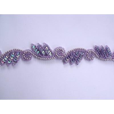 T - 015 Lilac Iris leaf and swirl trim - Aleemahs