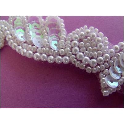T - 015 White Iris leaf and swirl trim - Aleemahs