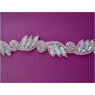 T - 015 White Iris leaf and swirl trim - Aleemahs