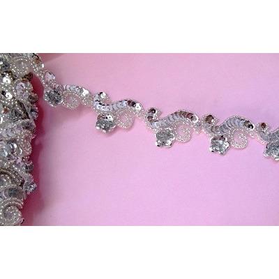 T - 020: Silver swirl and flower trim. - Aleemahs