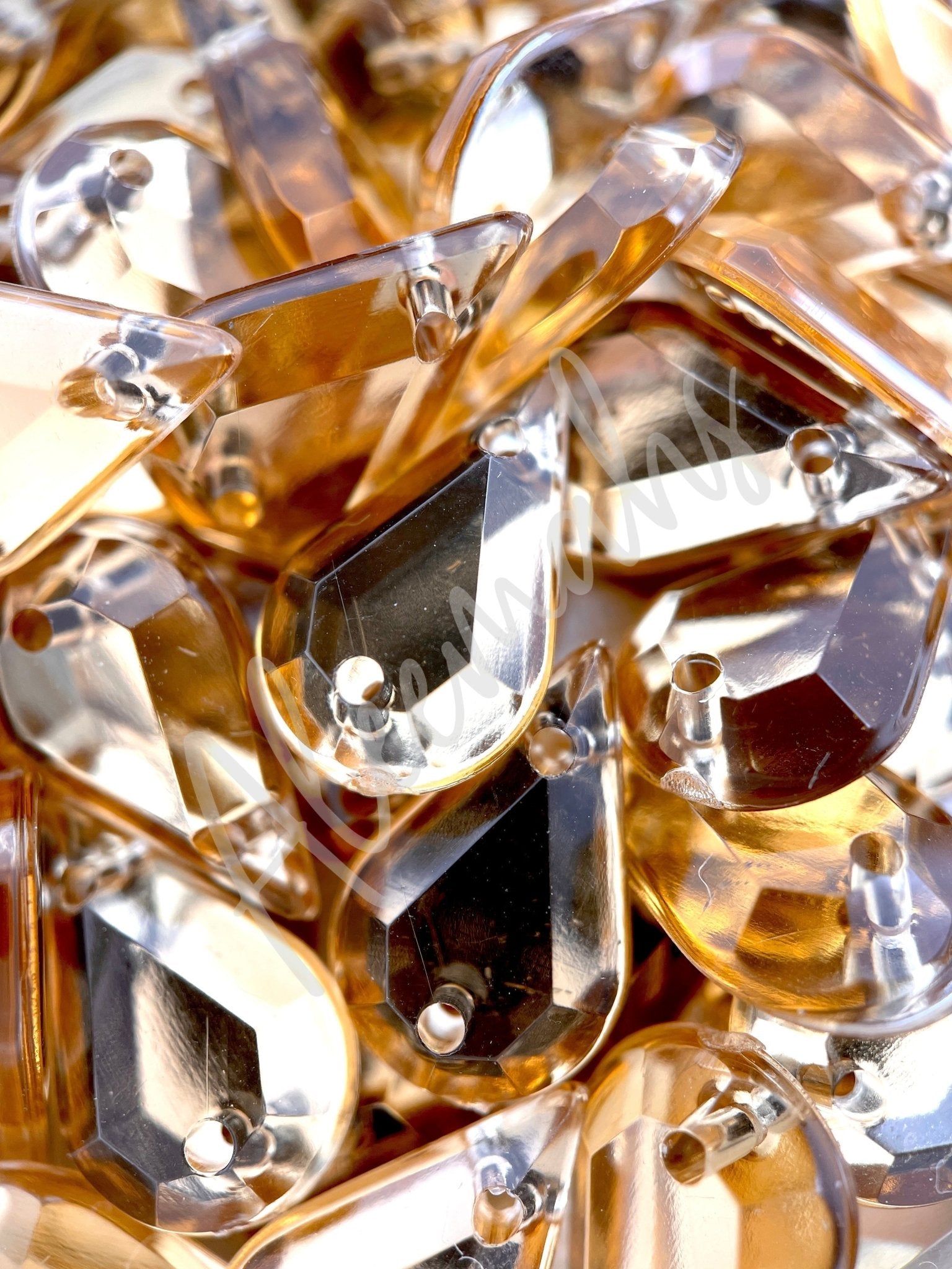Tan Teardrop Acrylic Jewel - Aleemahs