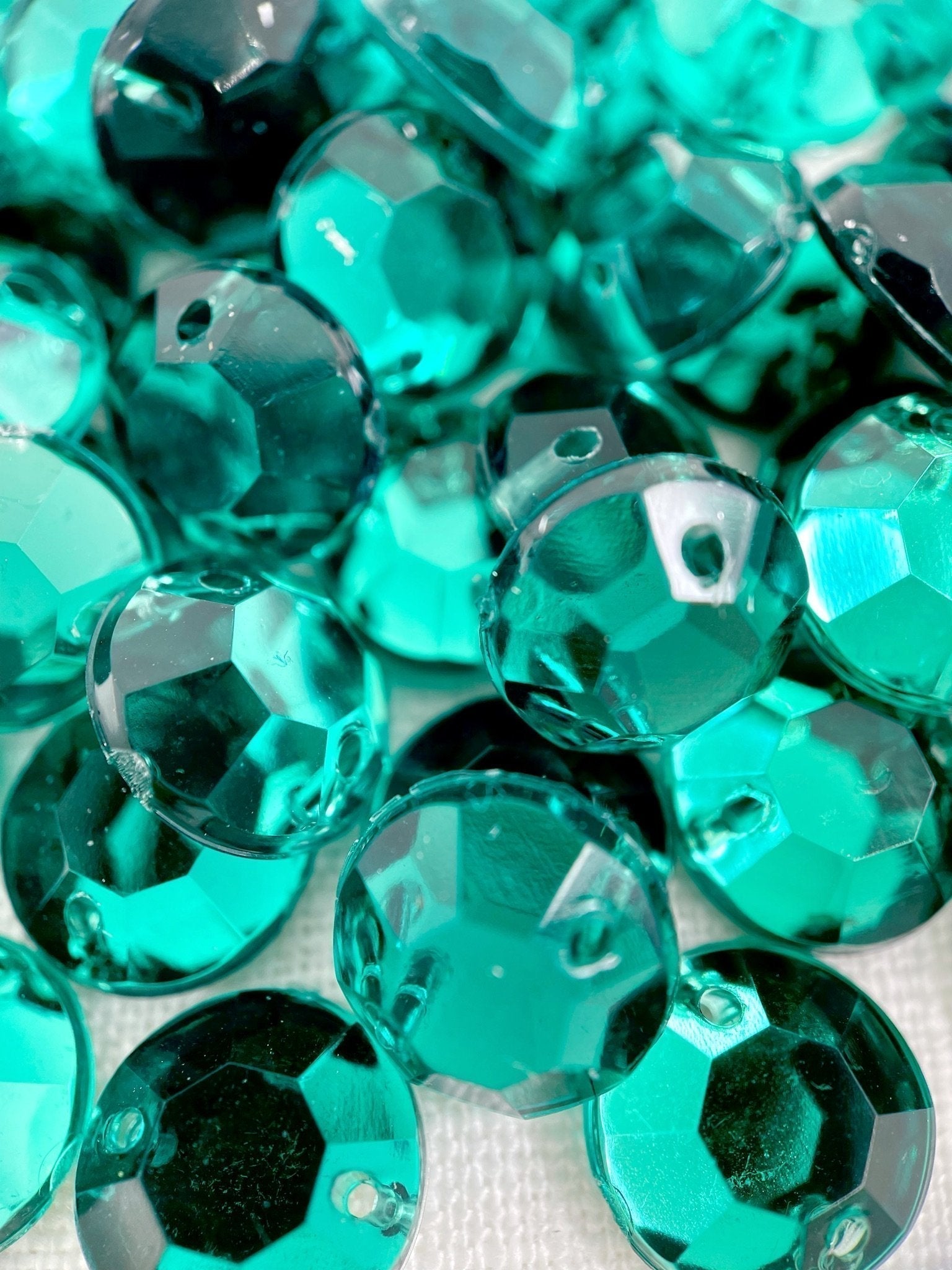 Teal Round Acrylic Jewel - Aleemahs