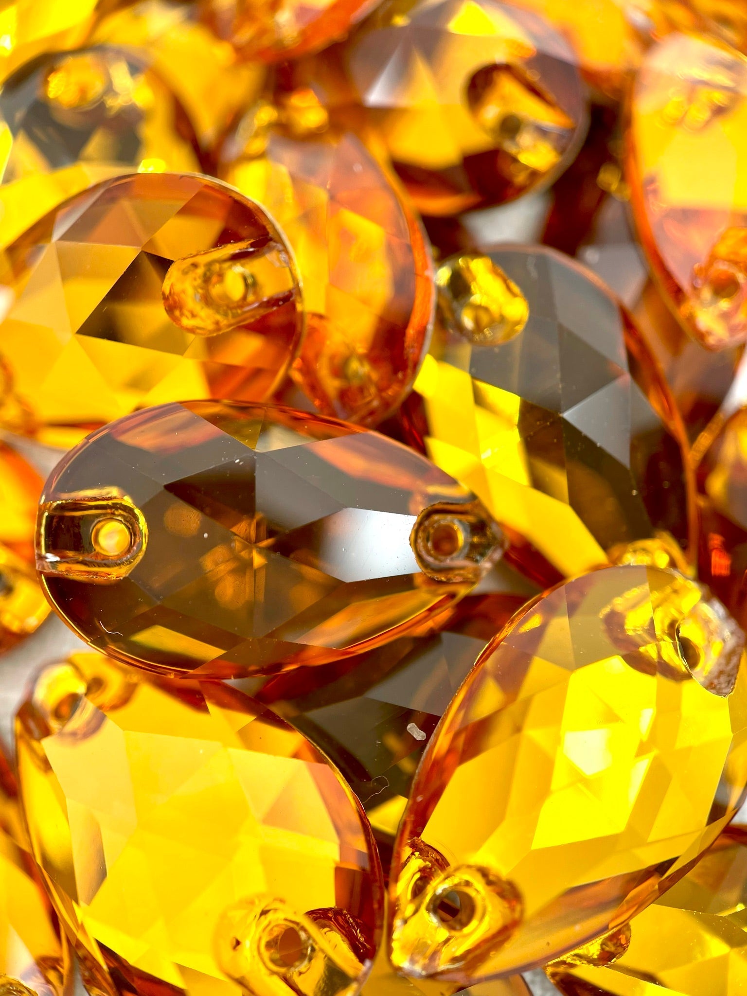 Topaz Teardrop 11 x 18mm Glass Jewel - Aleemahs
