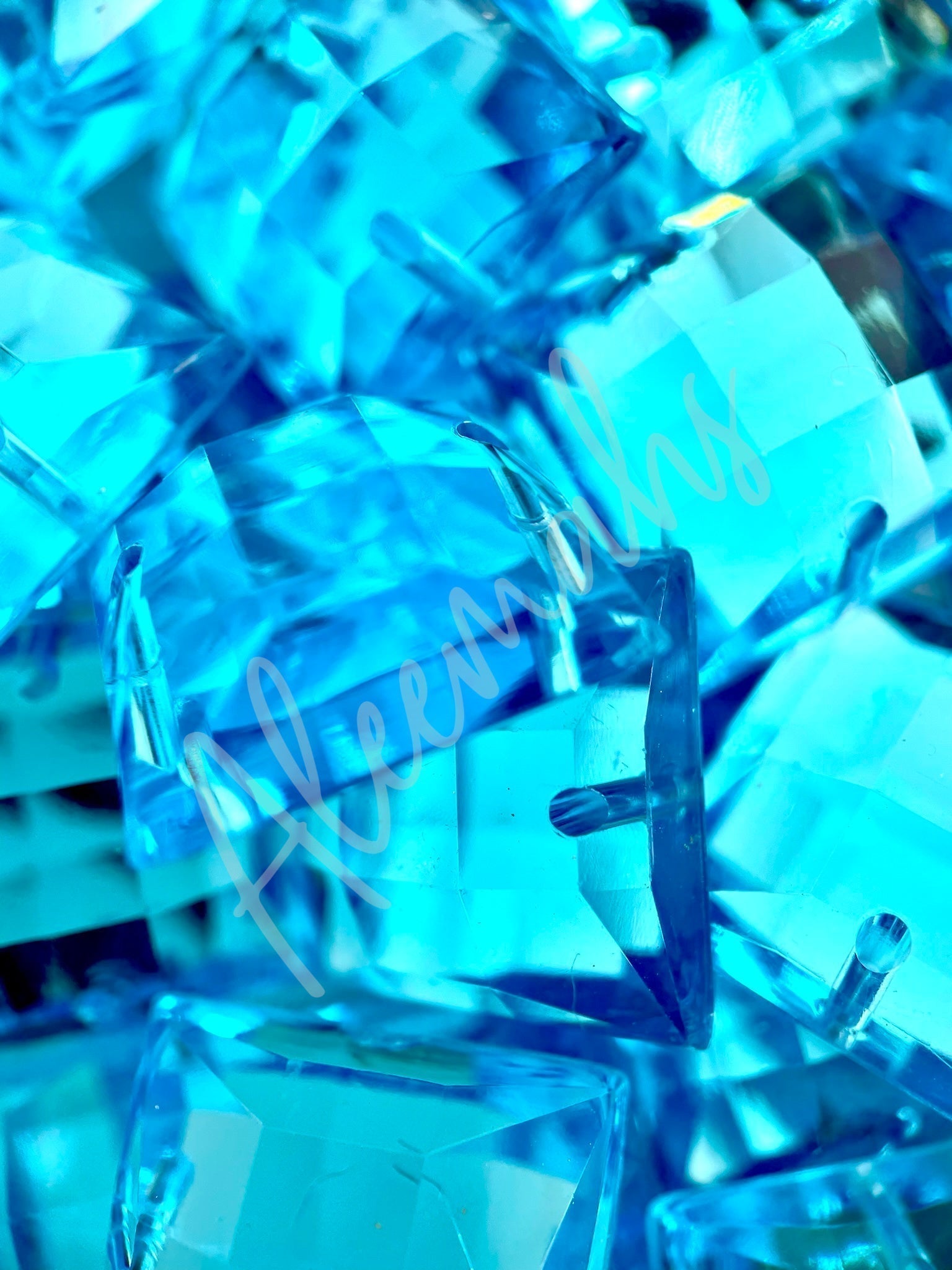 Turquoise Square Acrylic Jewel - Aleemahs