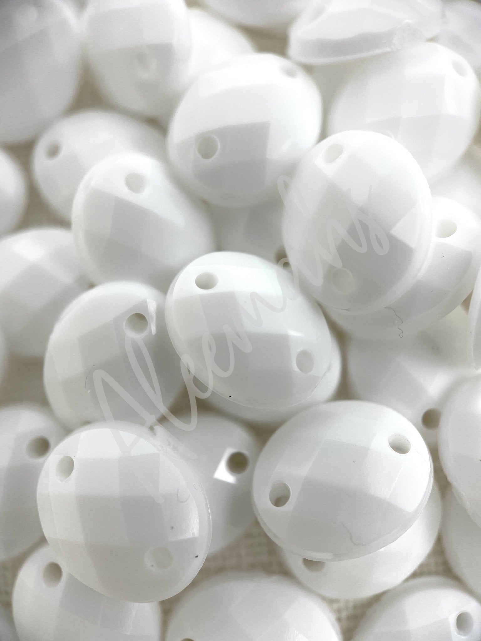 White Oval Acrylic Jewel - Aleemahs